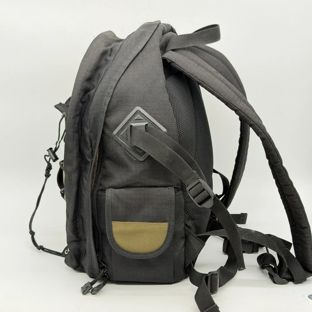 Canon Camera Backpack Black Olive Green DSLR Gear Bag Padded Straps Bungee